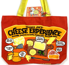 Trader Joe’s Bag Tote Canvas NEW Cheese Adventures Shopping Heavy Duty & Large