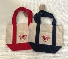 Trader Joe’s Mini Traditional Style Tote Bags Set of 4 –Blue, Green, Red, Yellow