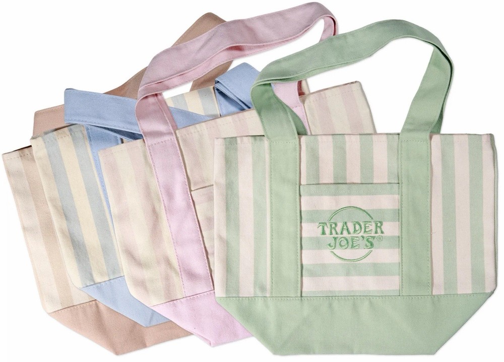 Trader Joe’s Reusable Striped Multicolor Tote Bag 13x6x11 in