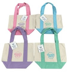 Trader Joe’s Mini Pastel Canvas Tote Bag Set Of 4 Colors Limited (New With Tag)