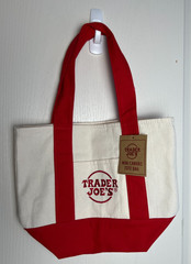 Trader Joes Mini Canvas Tote Bag – Red