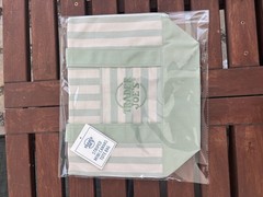 Trader Joe’s Small Striped Canvas Mini Tote Bag 13 in L x 6 in W x 10 in H