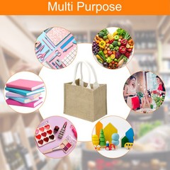 2Pcs Burlap Tote Bags, Reusable Gift Tote Bags 14.2 x 12.6 Inch Brown