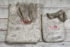 LARGE and SMALL Lululemon TEAM CANADA Reusable Shopping Bag – Beige