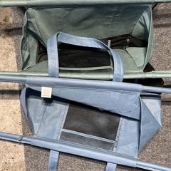 Lotus Four-Piece Reusable Trolley Shopping Bag Set, Insulated, Gray/Blue