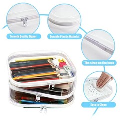 JBESUHI 3 Pack Large Clear Hard Shell Zipper 9.84*7.87**1.97 inches, 3pcs