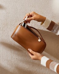 EACHY Travel Makeup Bag,Large Capacity Cosmetic Bags for Medium, AA-Brown