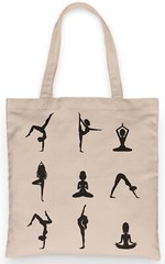 Yoga Silhouettes Tote, Grocery Tote, 100% Premium Cotton Canvas Tote