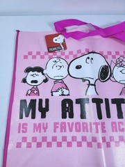 Peanuts New Snoopy & Gang My Attitude Reusable Shopping Bag Grocery Bag