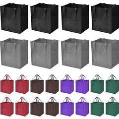 24-Pack Reusable Grocery Bags，Large Washable Foldable Shopping Bags，Heavy Dut…