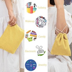 HYOUBALA Cosmetic Bag Corduroy Aesthetic Preppy Travel Makeup Yellow