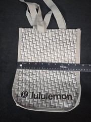 Lululemon Small Gray And White Logo Reusable Shopping Bag Excellent Condition