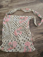 Free People 14 x 14.5 In Reusable Minimum Waste Fabric Cloth Print Bag New