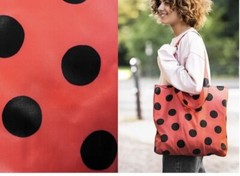 TWO Reusable Shopping Tote IKEA SKYNKE Medium Polka Dot Folding Eco Bag. SET(2)