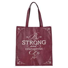 Reusable Fashion Shopping Tote Bag for Women: Be Strong and Courageous – Joshua