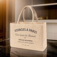 Jute Market Tote Handles Reusable Grocery Bag Voyages
