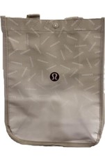 Lululemon Small Silver & White Reusable Shopping Bag New