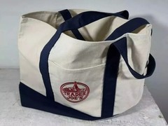 Trader Joe’s Bag Canvas Reusable Heavy Cotton Basic Style Shopping Navy Large