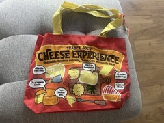 Trader Joe’s Cheese Experience Foldable Reusable Shopping Bag Red Yellow