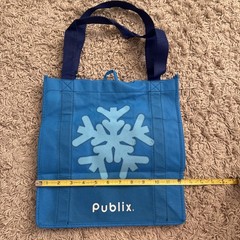 Publix Reusable Tote Light Blue Bag Christmas Snowflake Holiday – Green Bag