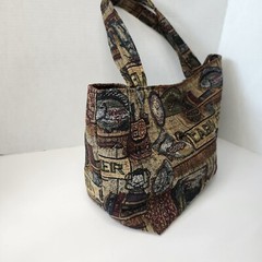 Tapestry Reusable Shopping Tote Bag – Fishing Theme, Double Handle Medium