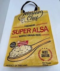 Vintage Shoulder Bag Yellow Rice Sack Eco – Friendly Master Chef Pattern Size XL