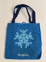 Publix Reusable Tote Light Blue Bag Christmas Snowflake Holiday – Green Bag