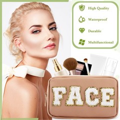 Sanwuta 4 Pcs Hair Face Skin Travel Bag Set Beige, Khaki, Pink, Nude Pink