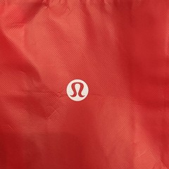 Lululemon Small Red And White Logo Reusable Shopping Bag Logo Read Out READ