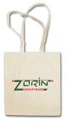 ZORIN INDUSTRIES I SHOPPER SHOPPING BAG Sign Logo Company James 007 Bond