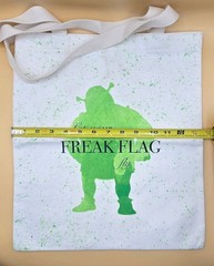 Shrek “LET YOUR FREAK FLAG FLY” Soft Canvas Flat Tote Bag 15.25″x13.5″ BRAND NEW