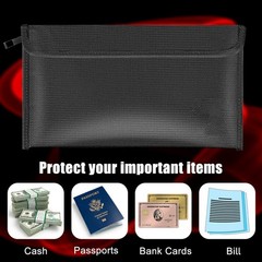 Small Fireproof Money Bag Waterproof Document Safe Pouch FROM USA
