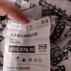 Ikea Karismatisk Black/White Foldable Shopping Bag Stocking Filler