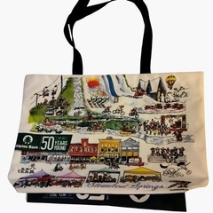 Steamboat Springs Tote Bag Colorful Western Town Graphic Artist Larry Day