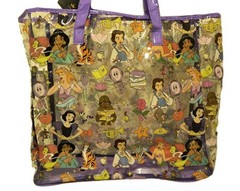 DISNEY PRINCESS CLEAR TRANSPARENT Purple Reusable Tote/Shopping/Gift Bag NEW!