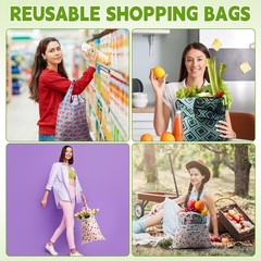 24 PCS Foldable Reusable Shopping Bag Recycle Travel Grocery Fold Pocket Tote
