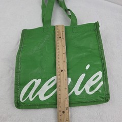 Aerie Reusable Shopping Tote Bag Green 10x10x5 Eco Gift Bag with Handles