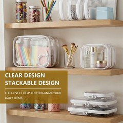 3PCS Clear Hard Shell Zipper Case, Transparent Plastic 3L,