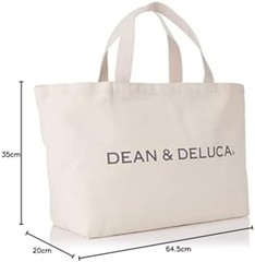 DEAN & DELUCA Large Canvas Tote Bag – Natural w/Inner Pocket F/S w/Tracking# NEW