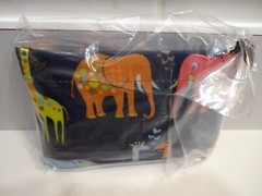 New ALLYDREW LARGE FOLDABLE TOTE Elephants Giraffes Nylon Reusable Grocery Bag