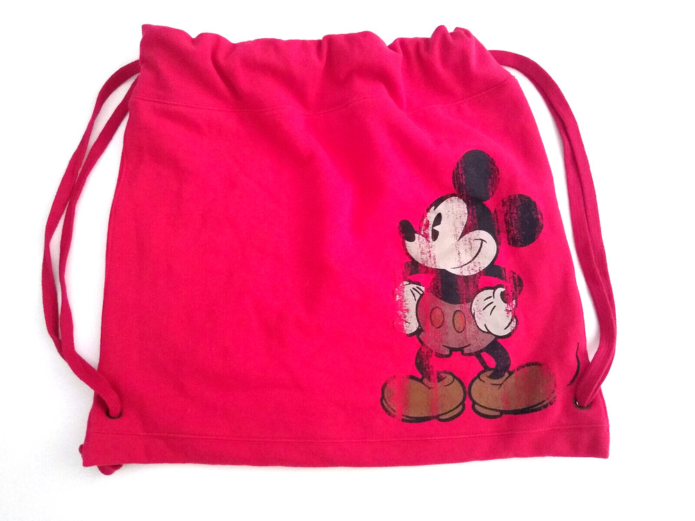 Disney Mickey Mouse Red Bag Drawstring Backpack 19 x 16″
