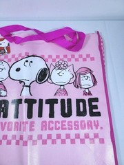 Peanuts New Snoopy & Gang My Attitude Reusable Shopping Bag Grocery Bag