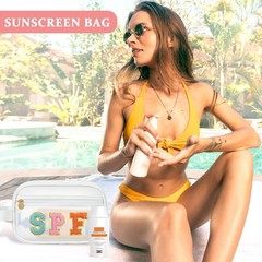 COSHAYSOO Clear Sunscreen Bag SPF Beach Vacation Essentials White-SPF