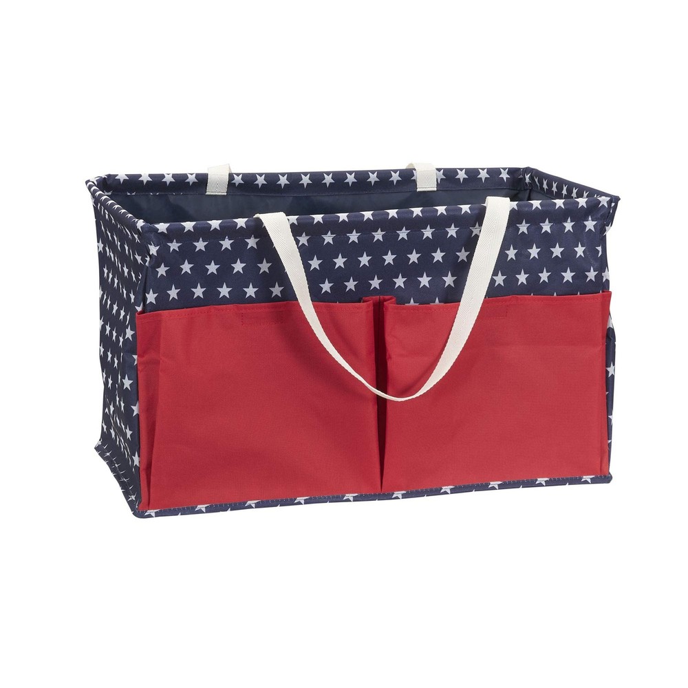Krush Container All-Purpose Utility Tote Water-Resistant Vinyl Red White Blue