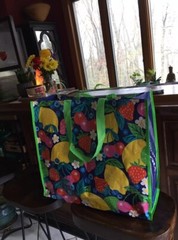 Large Colorful Fruits~Lemons~Shopping Tote Bag Reusable EcoFriendly~HomeGoodsNEW