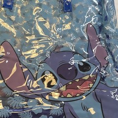 Disney Stitch Foldable Blue Plastic Reusable Shopping Bag Pop Art Tote