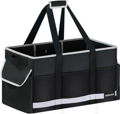 Extra Large Utility Tote Bag Reflective Strip Hard Bottom Grocery Beach Car