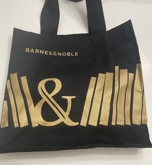 BARNES & NOBLE Premium Organic Gray Cotton Tote Bag Handmade 14W”X13H”