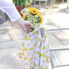NEW! EB Design SET OF TWO REUSABLE NYLON BAGS — “Citron Posies” & “Black Floral”