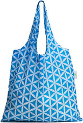 Bolsas reutilizables para compras paquete de 3 diseno de flores azul geometrico